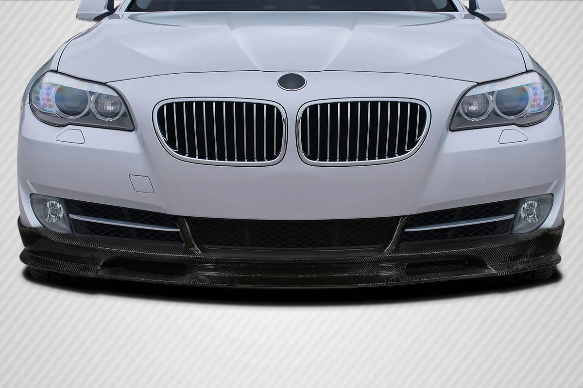 BMW 5 Series F10 (2011-2016) Carbon Fiber Wave Front Lip Spoiler Air Dam - Image 4