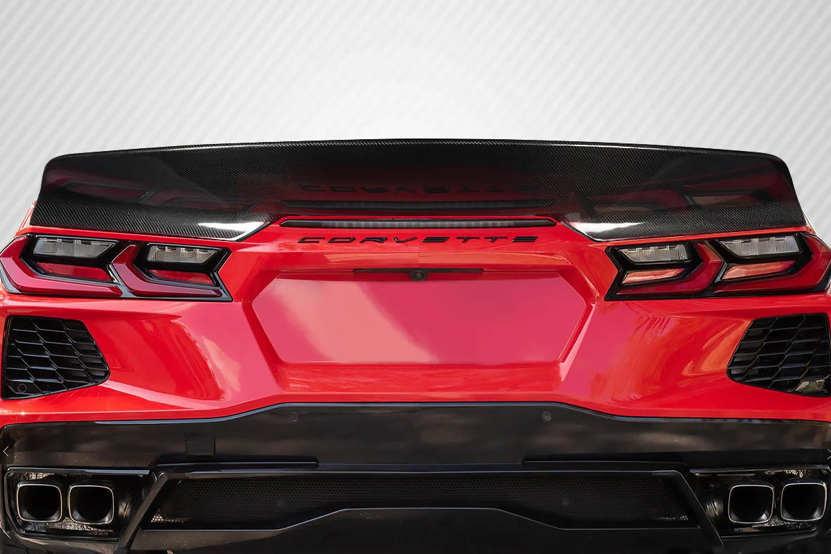 Chevrolet Corvette C8 Carbon Fiber Duckbill Rear Wing Spoiler - Image 5