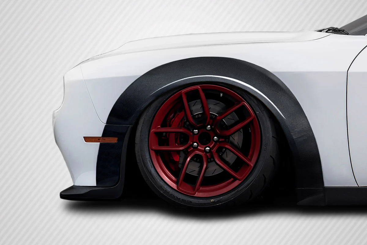Dodge Challenger (2015-2023) Carbon Fiber Demon Look Wide Body Fender Flares (14-Piece)