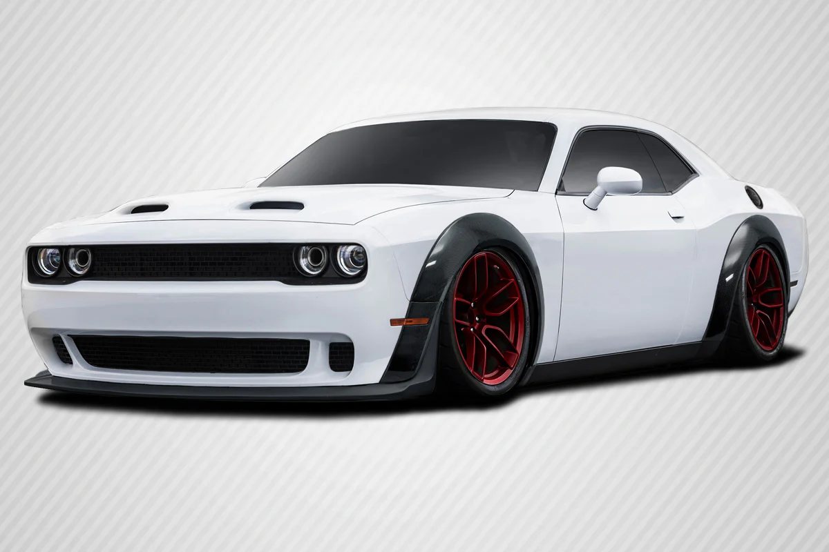 Dodge Challenger (2015-2023) Carbon Fiber Demon Look Wide Body Fender Flares (14-Piece) - Image 3
