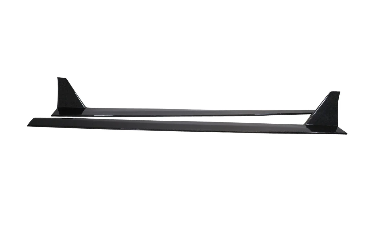 Ford Mustang (2015-2023) Carbon Fiber Grid V2 Side Skirts Rocker Panels
