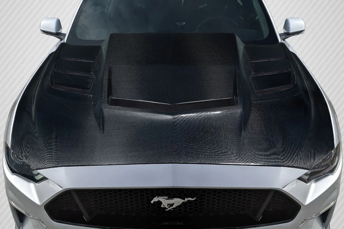 Ford Mustang (2018-2023) Carbon Fiber Interceptor Hood - Image 5