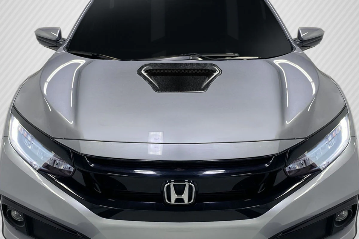 Honda Civic Type R (2017-2021) Carbon Fiber OEM Look Hood Scoop - Image 4