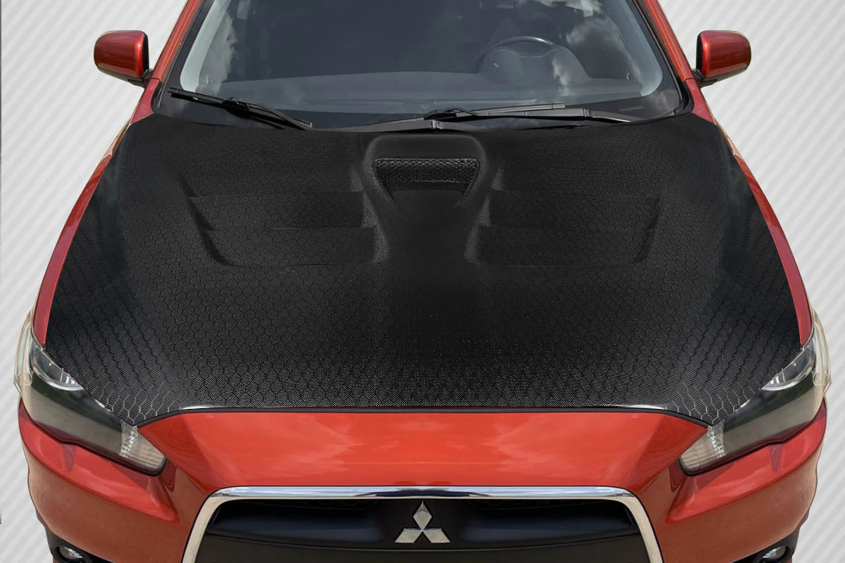Mitsubishi Lancer Evolution X (2008-2017) Carbon Fiber Geo6ix Dritech GT Concept Hood - Image 5