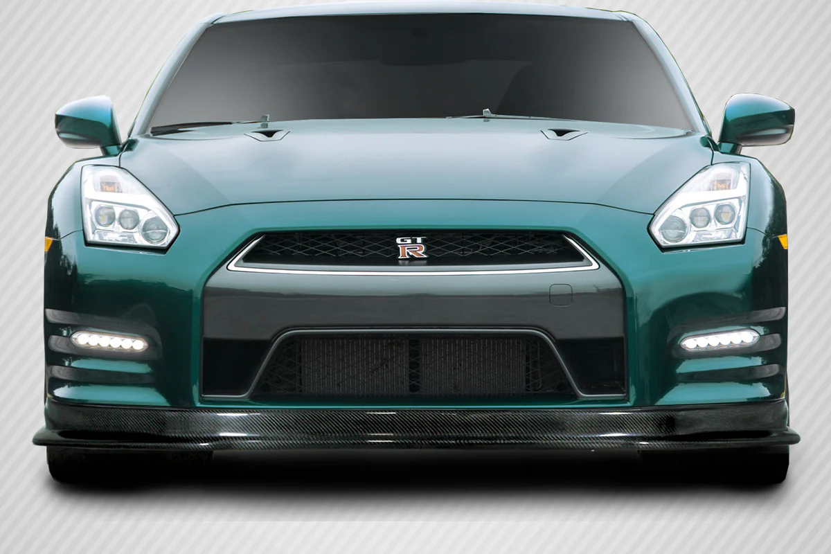 Nissan GT-R R35 (2012-2016) Carbon Fiber HK Front Lip - Image 4
