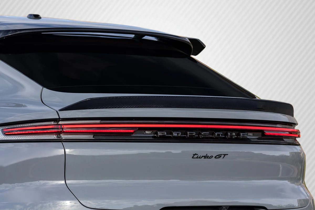 Porsche Cayenne Coupe (2019-2024) Carbon Fiber Turbo GT Look Rear Mid Wing Spoiler - Image 5