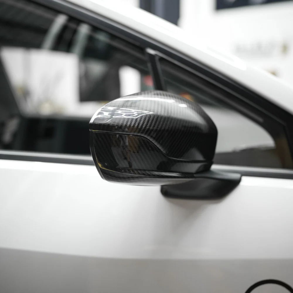 Subaru WRX (2022-2024) Tanso Dry Carbon Fiber Side Mirror Lower Trim Covers (Gloss Finish) - Image 4
