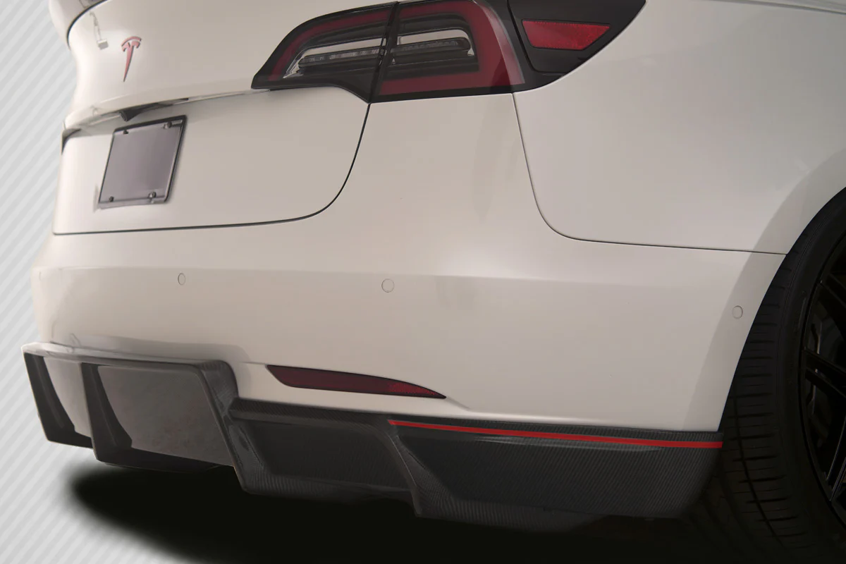 Tesla Model 3 (2018-2023) Carbon Fiber GT Concept Rear Diffuser - Image 7